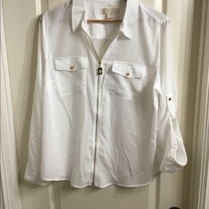 Michael Kors NWOT zip up blouse